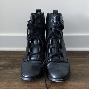 Classic Black Lace Up Boots